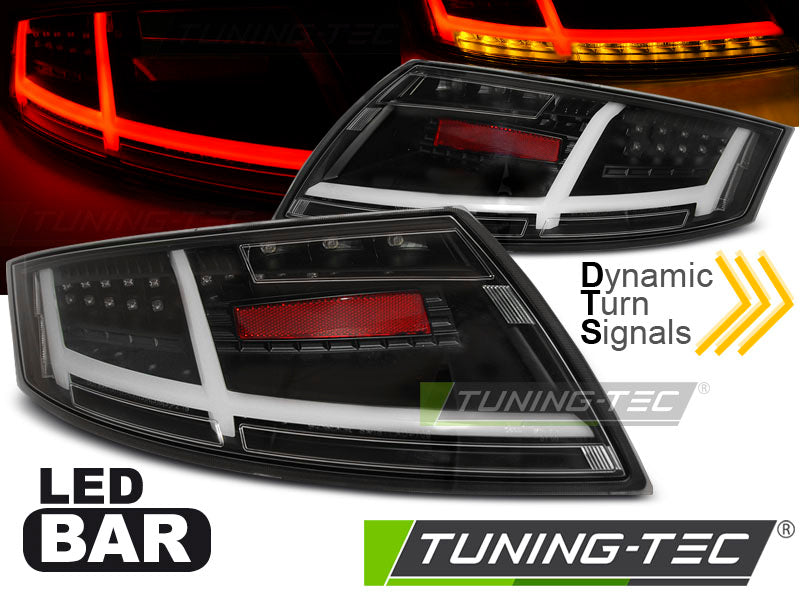 Tuning-Tec Voll LED Lightbar Rückleuchten für Audi TT 8J 06-14 schwarz mit dynamischem Blinker
