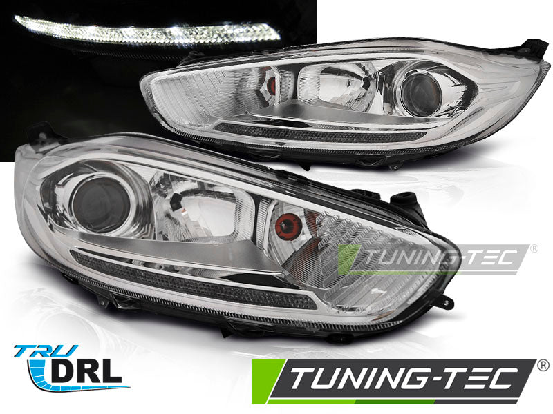 Tuning-Tec LED Tagfahrlicht Scheinwerfer für Ford Fiesta MK7 Facelift 13-16 chrom