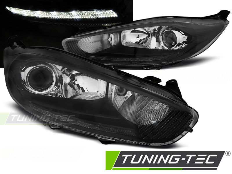 Tuning-Tec LED Tagfahrlicht Scheinwerfer für Ford Fiesta MK7 Facelift 13-16 schwarz