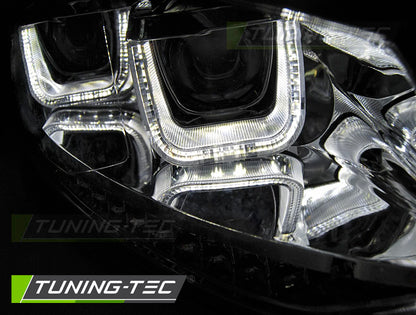 Tuning-Tec LED Tagfahrlicht Scheinwerfer für VW Polo 6R 09-14 chrom mit LED Blinker