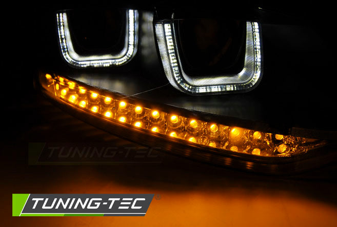 Tuning-Tec LED Tagfahrlicht Scheinwerfer für VW Polo 6R 09-14 schwarz mit LED Blinker