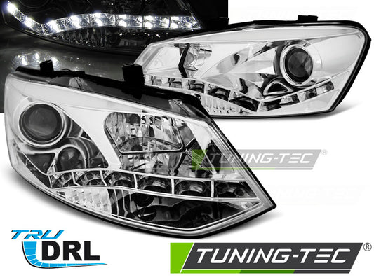 Tuning-Tec LED Tagfahrlicht Scheinwerfer für VW Polo 6R 09-14 chrom