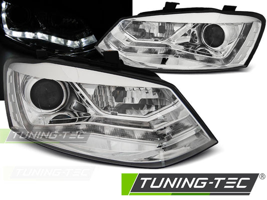 Tuning-Tec LED Tagfahrlicht Scheinwerfer für VW Polo 6R 09-14 chrom