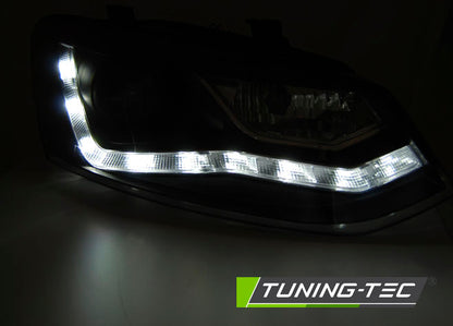 Tuning-Tec LED Tagfahrlicht Scheinwerfer für VW Polo 6R 09-14 schwarz