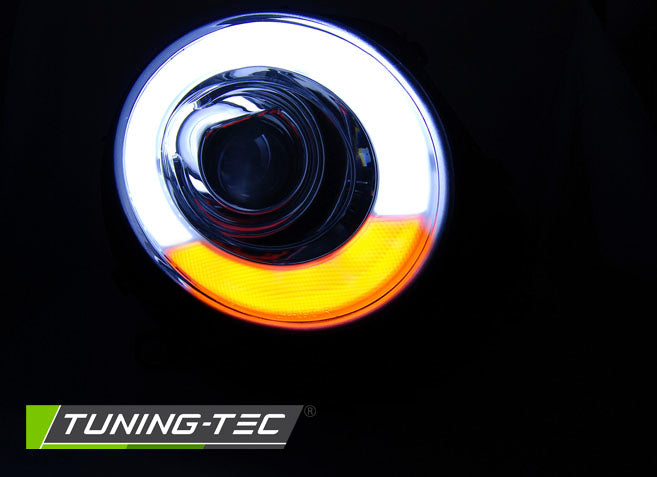 Tuning-Tec LED Tagfahrlicht Scheinwerfer für Mini Cooper R55/R56/R57 06-14 chrom mit LED Blinker LTI