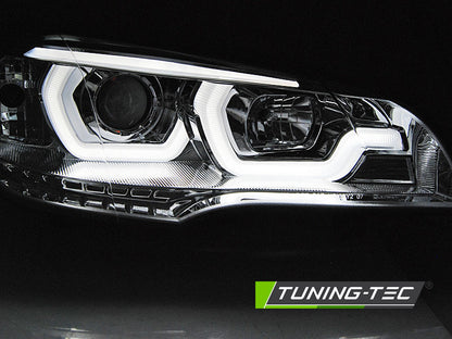Tuning-Tec LED Tagfahrlicht Angel Eyes Scheinwerfer für BMW X5 E70 07-10/10-13 chrom