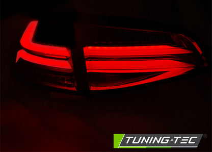 Tuning-Tec Voll LED Lightbar Rückleuchten für VW Golf 7 (VII) 13-17 rot/klar