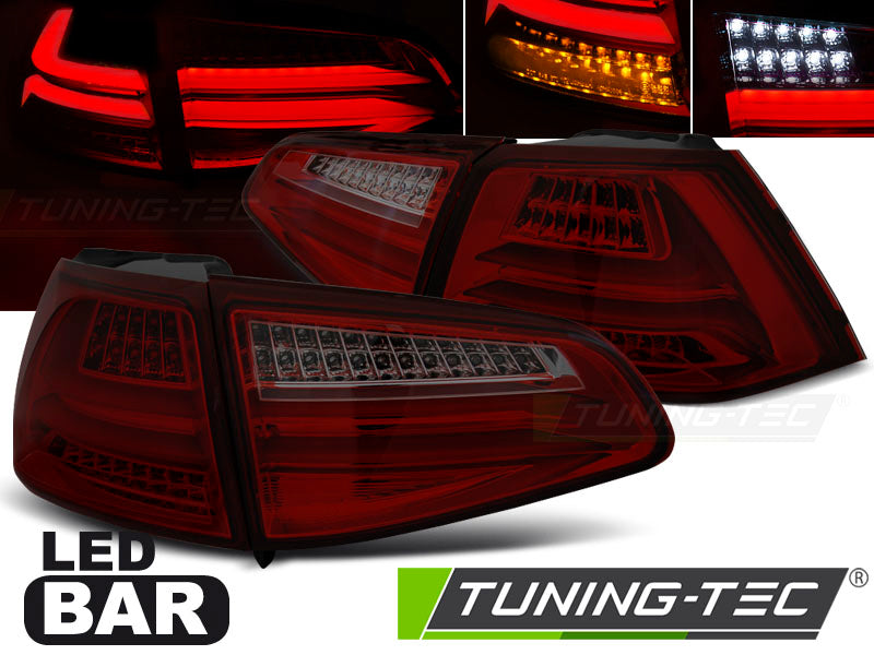 Tuning-Tec Voll LED Lightbar Rückleuchten für VW Golf 7 (VII) 13-17 rot/rauch