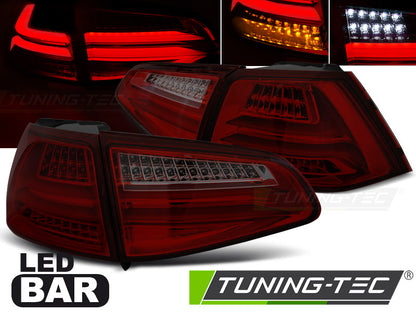 Tuning-Tec Voll LED Lightbar Rückleuchten für VW Golf 7 (VII) 13-17 rot/rauch