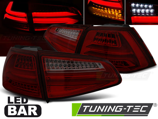 Tuning-Tec Voll LED Lightbar Rückleuchten für VW Golf 7 (VII) 13-17 rot/rauch