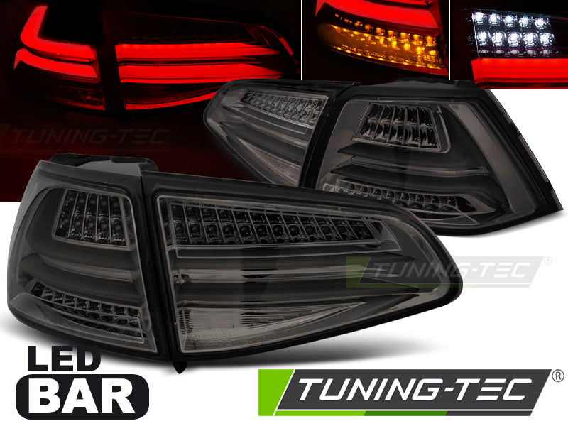 Tuning-Tec Voll LED Lightbar Rückleuchten für VW Golf 7 (VII) 13-17 chrom/rauch