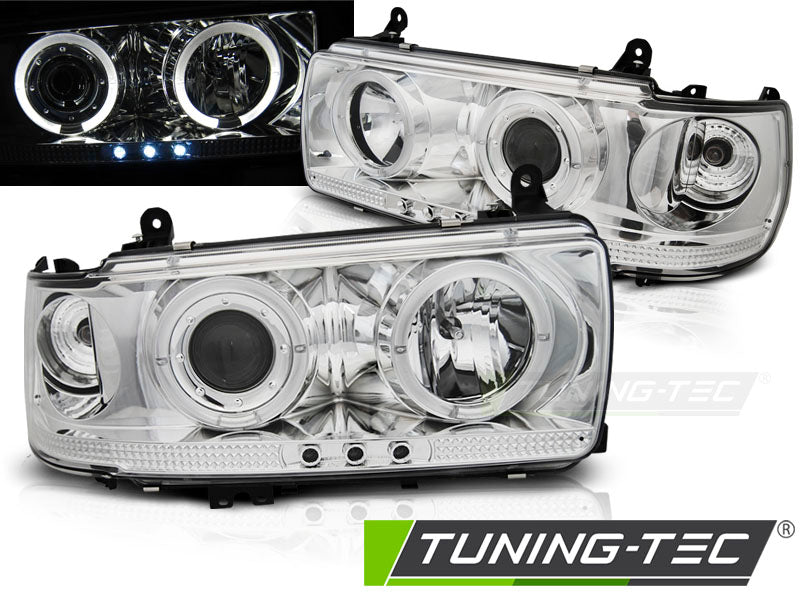 Tuning-Tec Angel Eyes Scheinwerfer für Toyota Land Cruiser FJ80 90-97 chrom