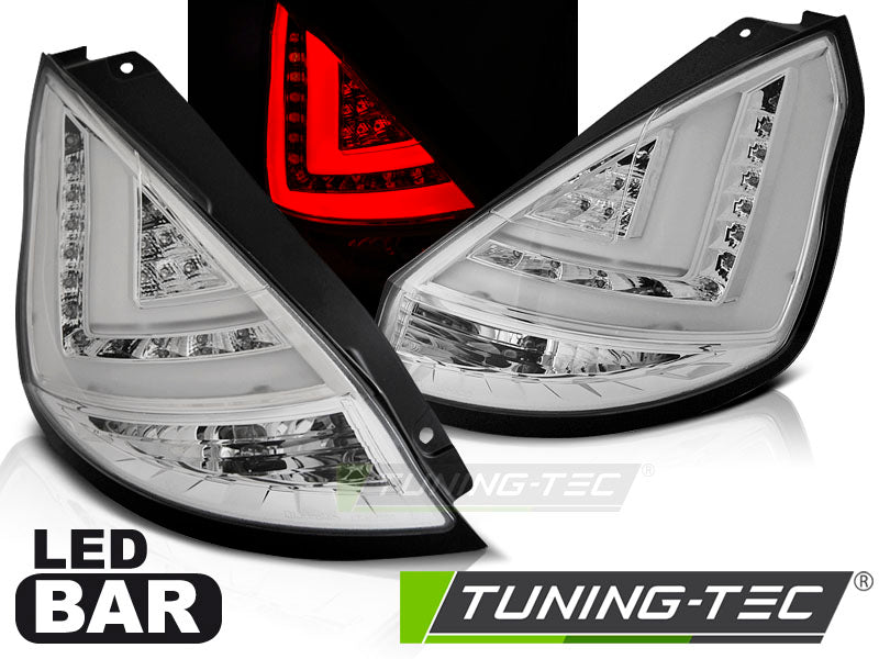 Tuning-Tec LED Lightbar Rückleuchten für Ford Fiesta MK7 08-12 chrom mit LED Blinker