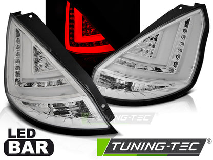 Tuning-Tec LED Lightbar Rückleuchten für Ford Fiesta MK7 08-12 chrom mit LED Blinker