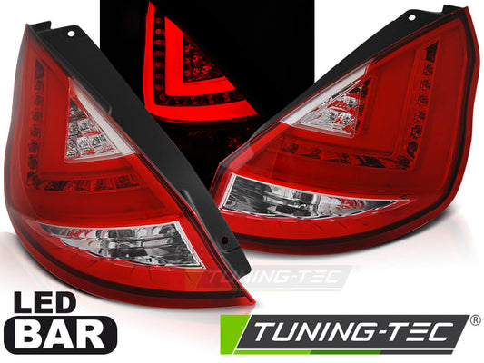 Tuning-Tec LED Lightbar Rückleuchten für Ford Fiesta MK7 08-12 rot/klar mit LED Blinker
