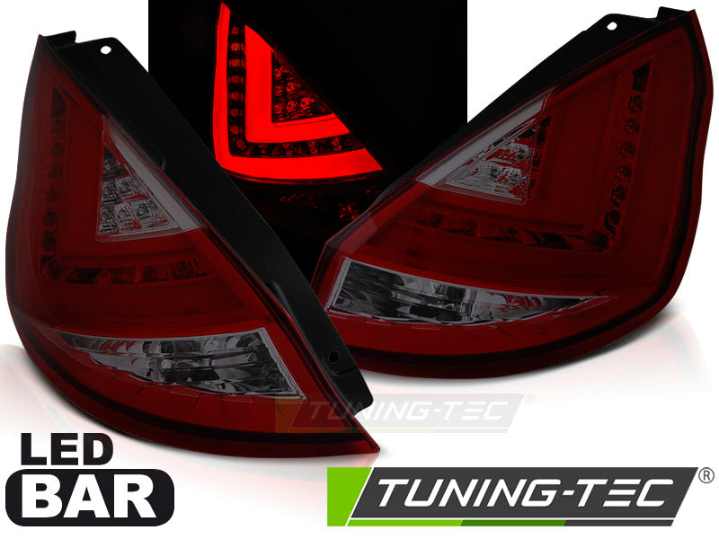 Tuning-Tec LED Lightbar Rückleuchten für Ford Fiesta MK7 12-16 rot/rauch mit LED Blinker