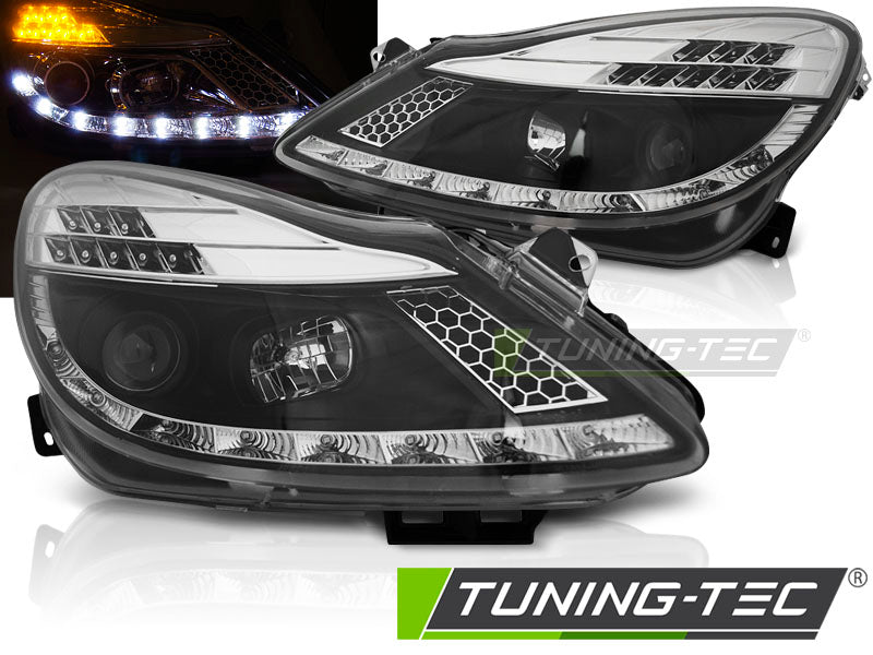 Tuning-Tec LED Tagfahrlicht Scheinwerfer für Opel Corsa D 06-11 schwarz