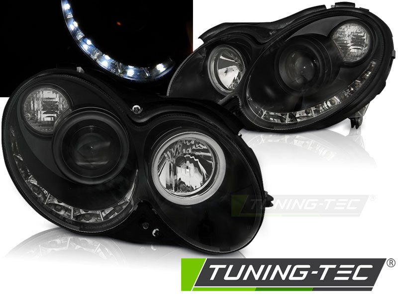 Tuning-Tec LED Tagfahrlicht Scheinwerfer für Mercedes Benz CLK W209 03-10 schwarz