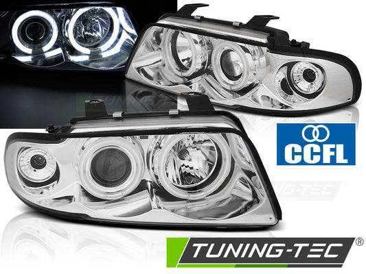 Tuning-Tec LED Angel Eyes Scheinwerfer für Audi A4 B5 94-98 chrom CCFL