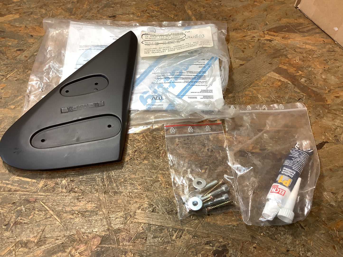 VW Golf III nur Cabrio Spiegeladapter links Original Mattig-Zubehör NEU