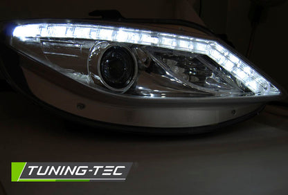 Tuning-Tec LED Tagfahrlicht Scheinwerfer für Seat Ibiza 6J 08-12 chrom mit LED Blinker
