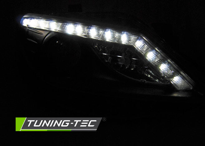Tuning-Tec LED Tagfahrlicht Scheinwerfer für Seat Ibiza 6J 08-12 schwarz mit LED Blinker