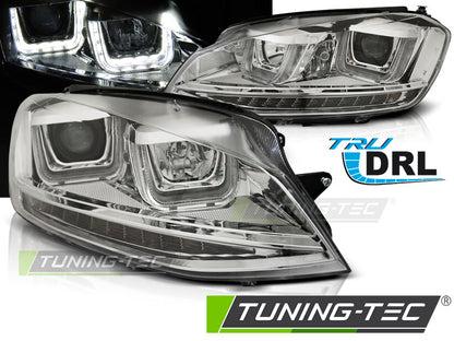 Tuning-Tec LED Tagfahrlicht Scheinwerfer für VW Golf 7 12-17 chrom mit dynamischem LED Blinker