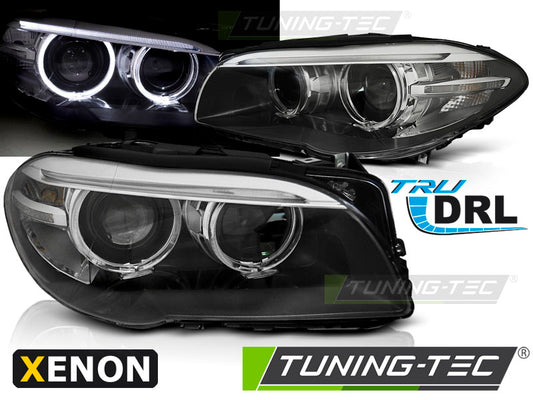 Tuning-Tec Xenon LED Tagfahrlicht Angel Eyes Scheinwerfer für BMW 5er F10/F11 10-13 schwarz