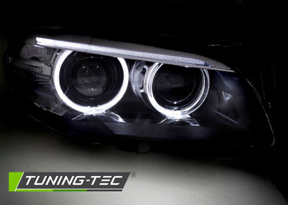 Tuning-Tec Xenon LED Tagfahrlicht Angel Eyes Scheinwerfer für BMW 5er F10/F11 10-13 schwarz