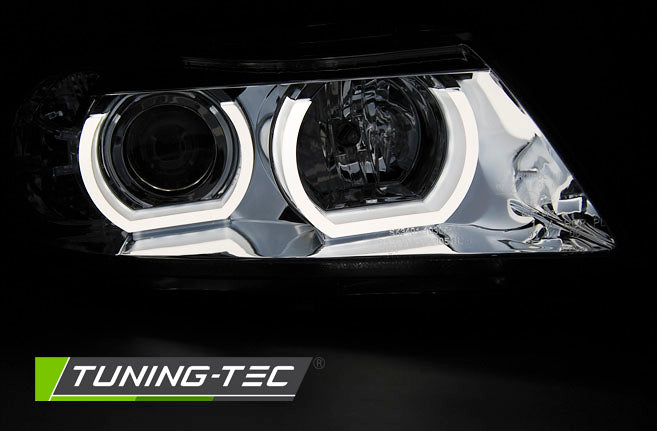 Tuning-Tec 3D LED Angel Eyes Scheinwerfer für BMW 3er E90/E91 05-08 chrom