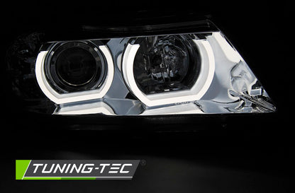 Tuning-Tec Xenon LED Angel Eyes Scheinwerfer für BMW 3er E90/E91 05-08 chrom