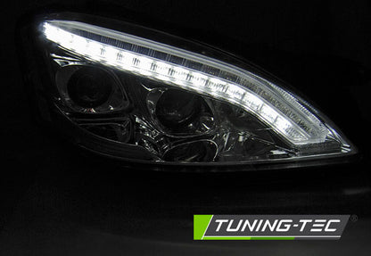 Tuning-Tec Xenon LED Tagfahrlicht Scheinwerfer für Mercedes Benz S-Klasse W221 05-09 schwarz