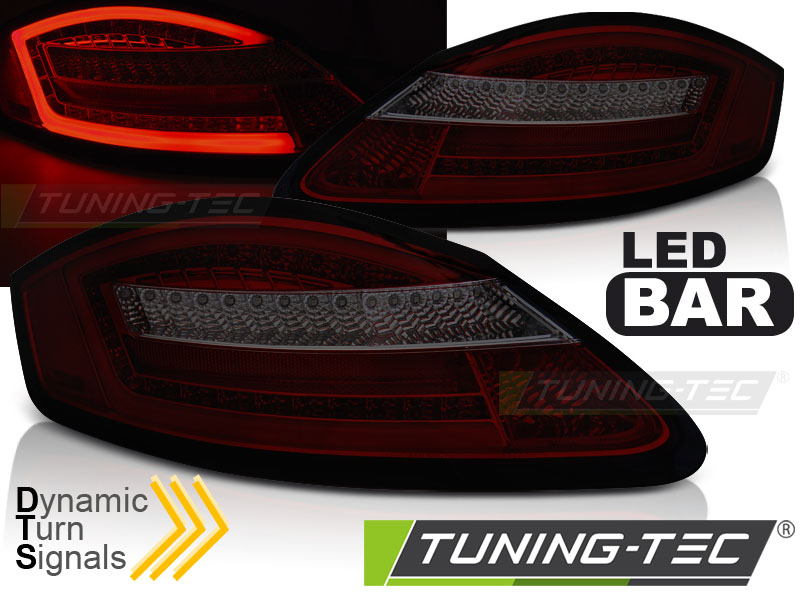Tuning-Tec Voll LED Rückleuchten für Porsche Cayman 987c 05-09/Boxster 987 05-08 rot/rauch