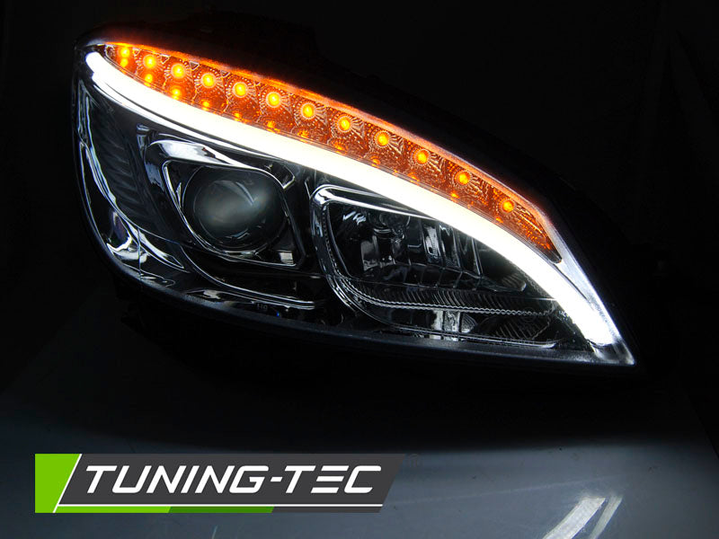 Tuning-Tec LED Tagfahrlicht Scheinwerfer für Mercedes Benz C-Klasse W204 07-10 chrom LTI