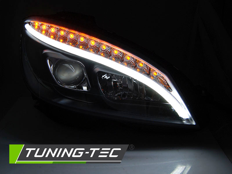 Tuning-Tec LED Tagfahrlicht Scheinwerfer für Mercedes Benz C-Klasse W204 07-10 schwarz