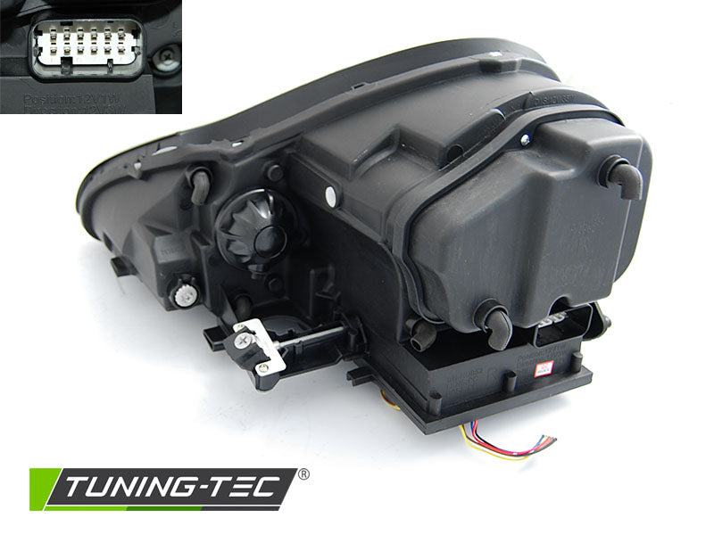 Tuning-Tec Xenon LED Tagfahrlicht Scheinwerfer für Porsche Cayenne 955 02-06 schwarz mit LED Blinker