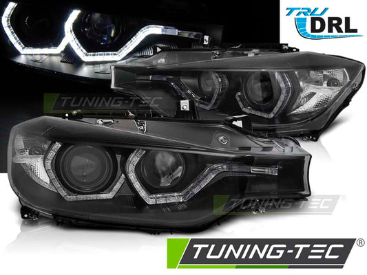 Tuning-Tec LED Tagfahrlicht Angel Eyes Scheinwerfer für BMW 3er F30/F31 11-15 schwarz