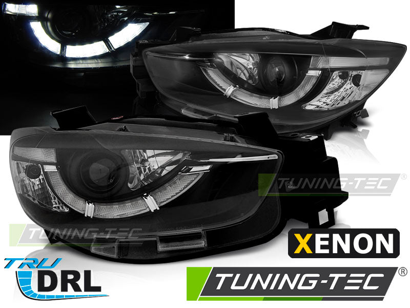Tuning-Tec Xenon LED Tagfahrlicht Scheinwerfer für Mazda CX5 11-15 schwarz