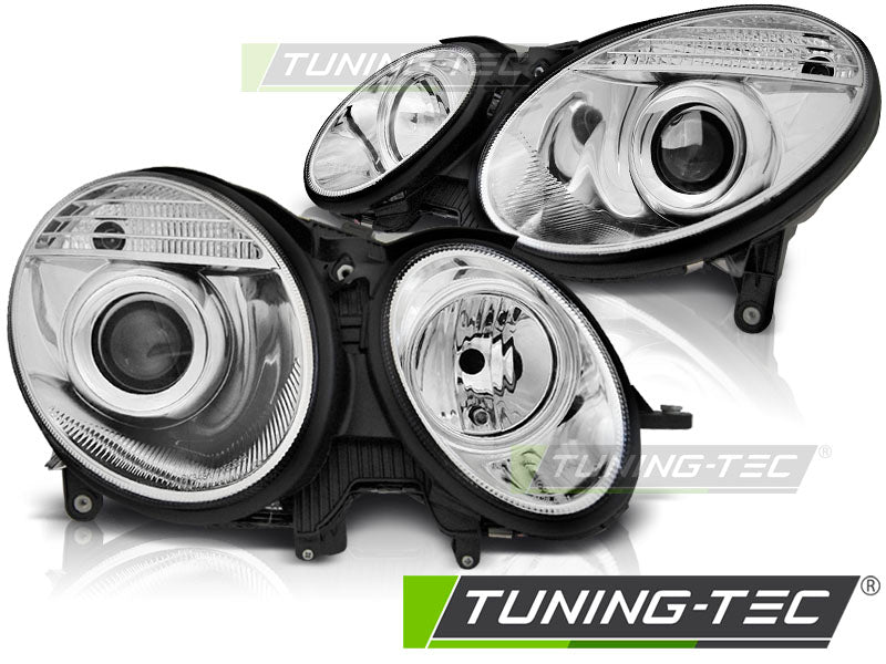 Tuning-Tec Klarglas Scheinwerfer für Mercedes Benz E-Klasse W211 06-09 chrom