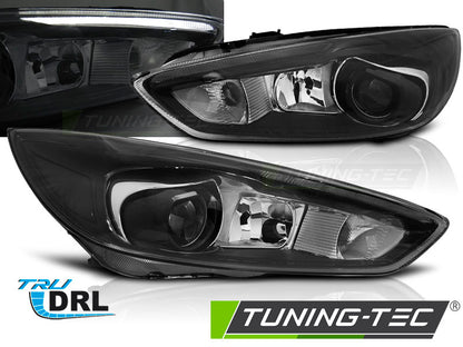 Tuning-Tec LED Tagfahrlicht Scheinwerfer für Ford Focus MK3 Facelift 14-18 schwarz