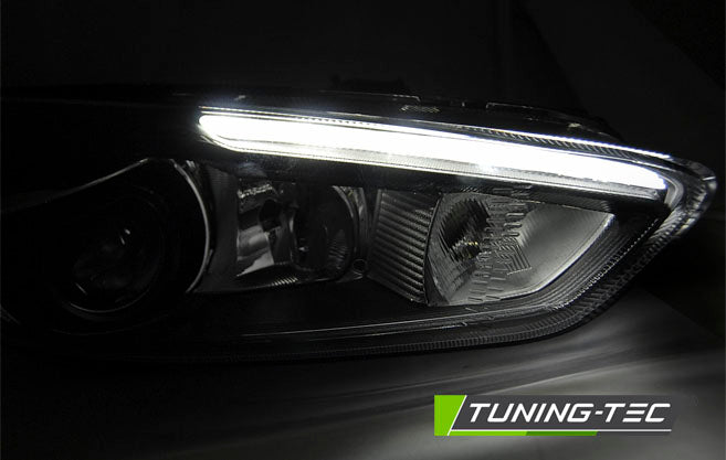 Tuning-Tec LED Tagfahrlicht Scheinwerfer für Ford Focus MK3 Facelift 14-18 schwarz