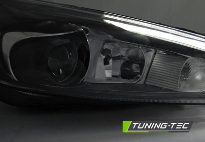 Tuning-Tec LED Tagfahrlicht Scheinwerfer für Ford Focus MK3 Facelift 14-18 schwarz