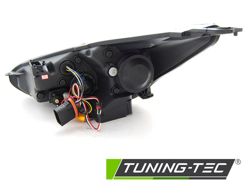 Tuning-Tec LED Tagfahrlicht Scheinwerfer für Ford Focus MK3 Facelift 14-18 schwarz mit LED Blinker