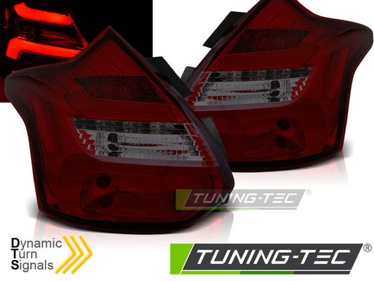 Tuning-Tec LED Lightbar Rückleuchten für Ford Focus MK3 11-14 rot/rauch mit dynamischem Blinker