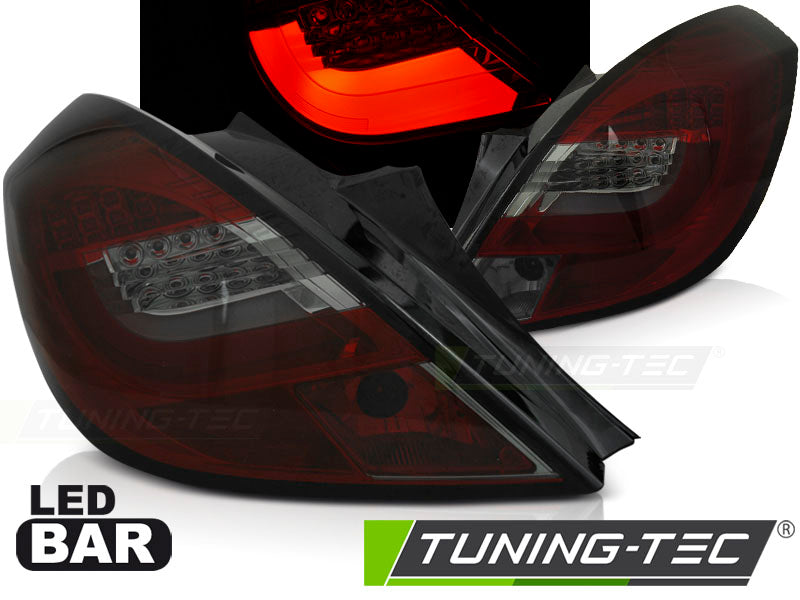 Tuning-Tec LED Lightbar Rückleuchten für Opel Corsa D (3-Türer) 06-14 rot/rauch
