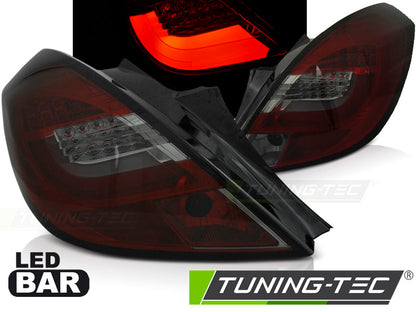 Tuning-Tec LED Lightbar Rückleuchten für Opel Corsa D (3-Türer) 06-14 rot/rauch