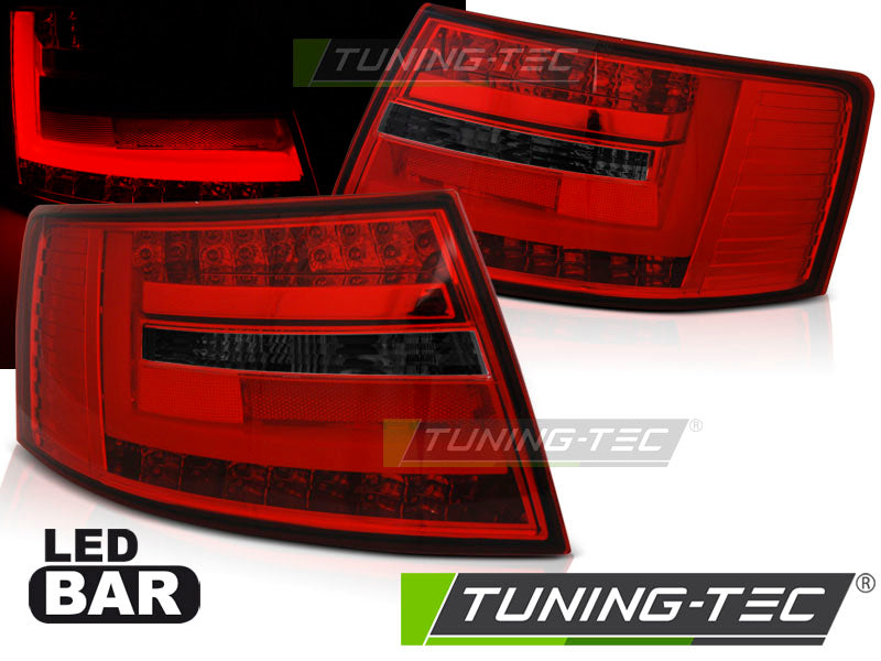 Tuning-Tec LED Lightbar Rückleuchten für Audi A6 4F (C6) 04-08 Limousine rot/rauch (6Pin)