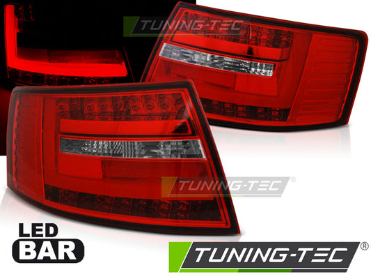 Tuning-Tec LED Lightbar Rückleuchten für Audi A6 4F (C6) 04-08 Limousine rot/klar (7Pin)