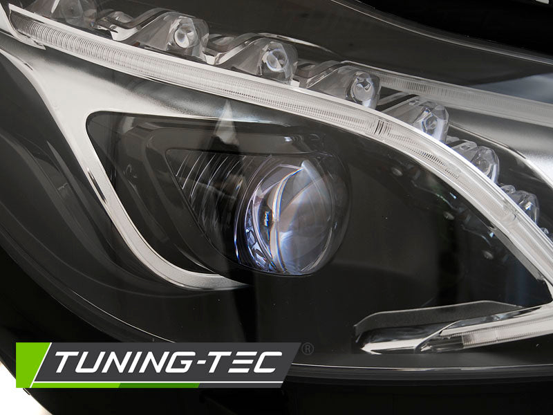 Tuning-Tec Voll LED Tagfahrlicht Scheinwerfer für Mercedes Benz E-Klasse W212 13-16 schwarz