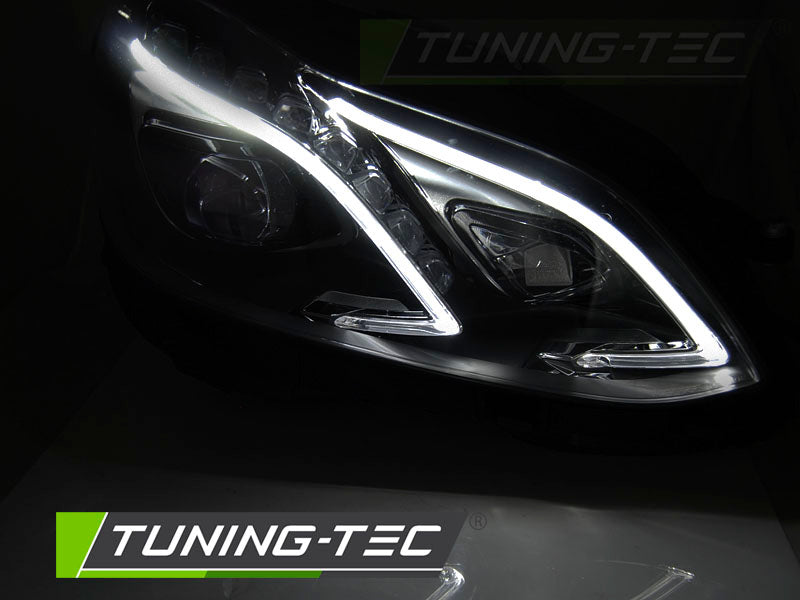 Tuning-Tec Voll LED Tagfahrlicht Scheinwerfer für Mercedes Benz E-Klasse W212 13-16 schwarz